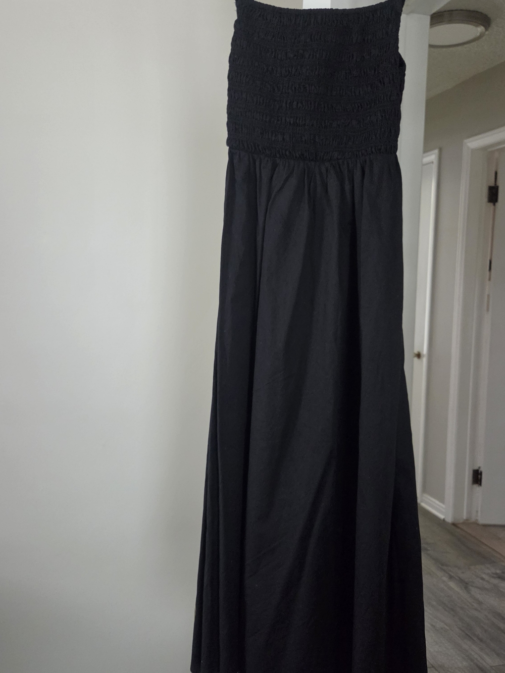 Black Smocked Maxi Skirt - Women